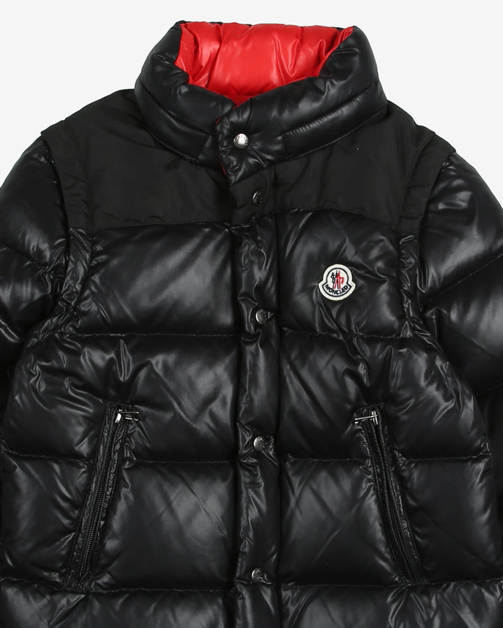 Moncler black chest logo puffa jacket children - 8 Years