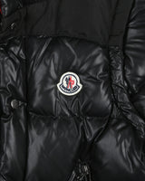 Moncler black chest logo puffa jacket children - 8 Years