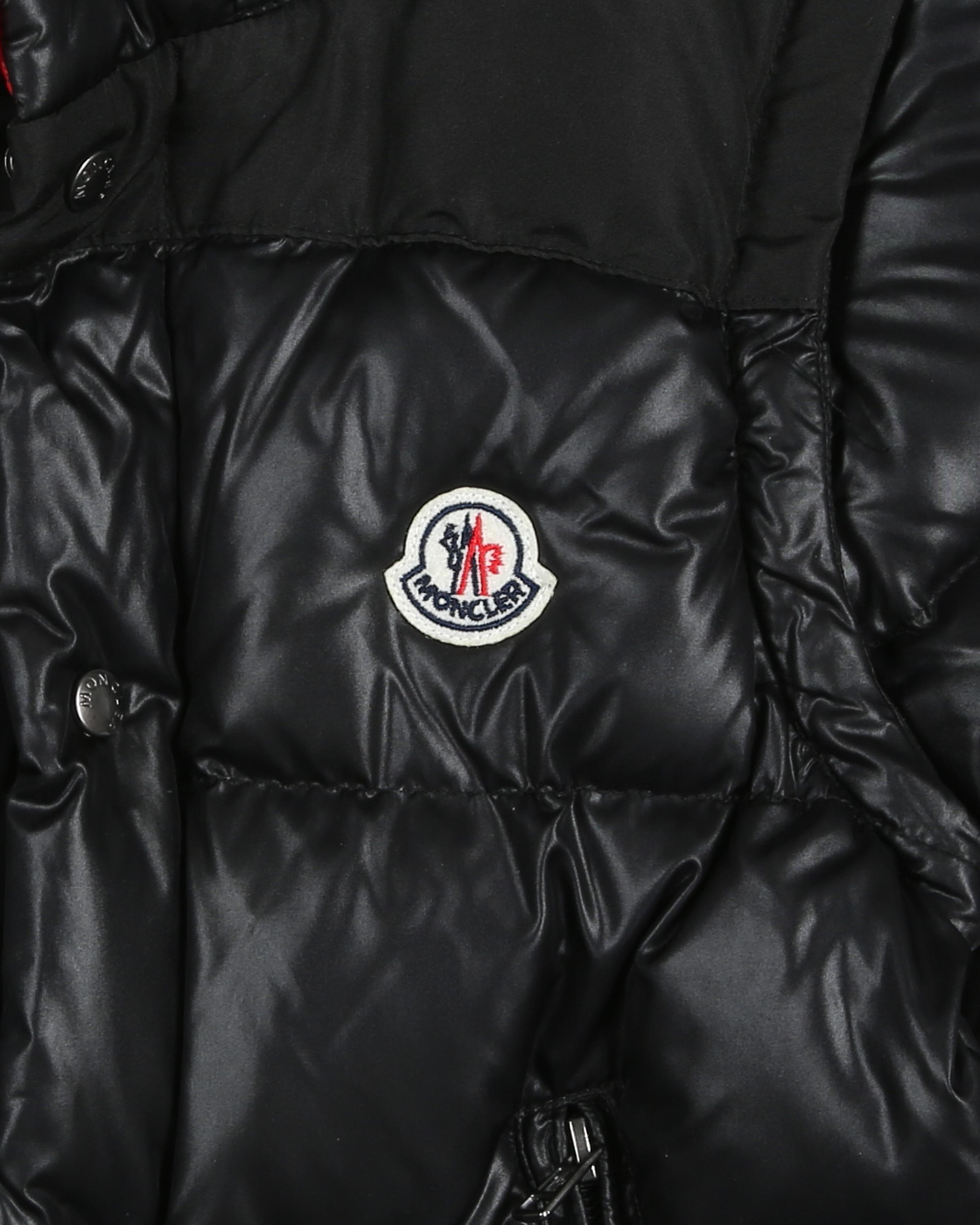 Moncler black chest logo puffa jacket children - 8 Years