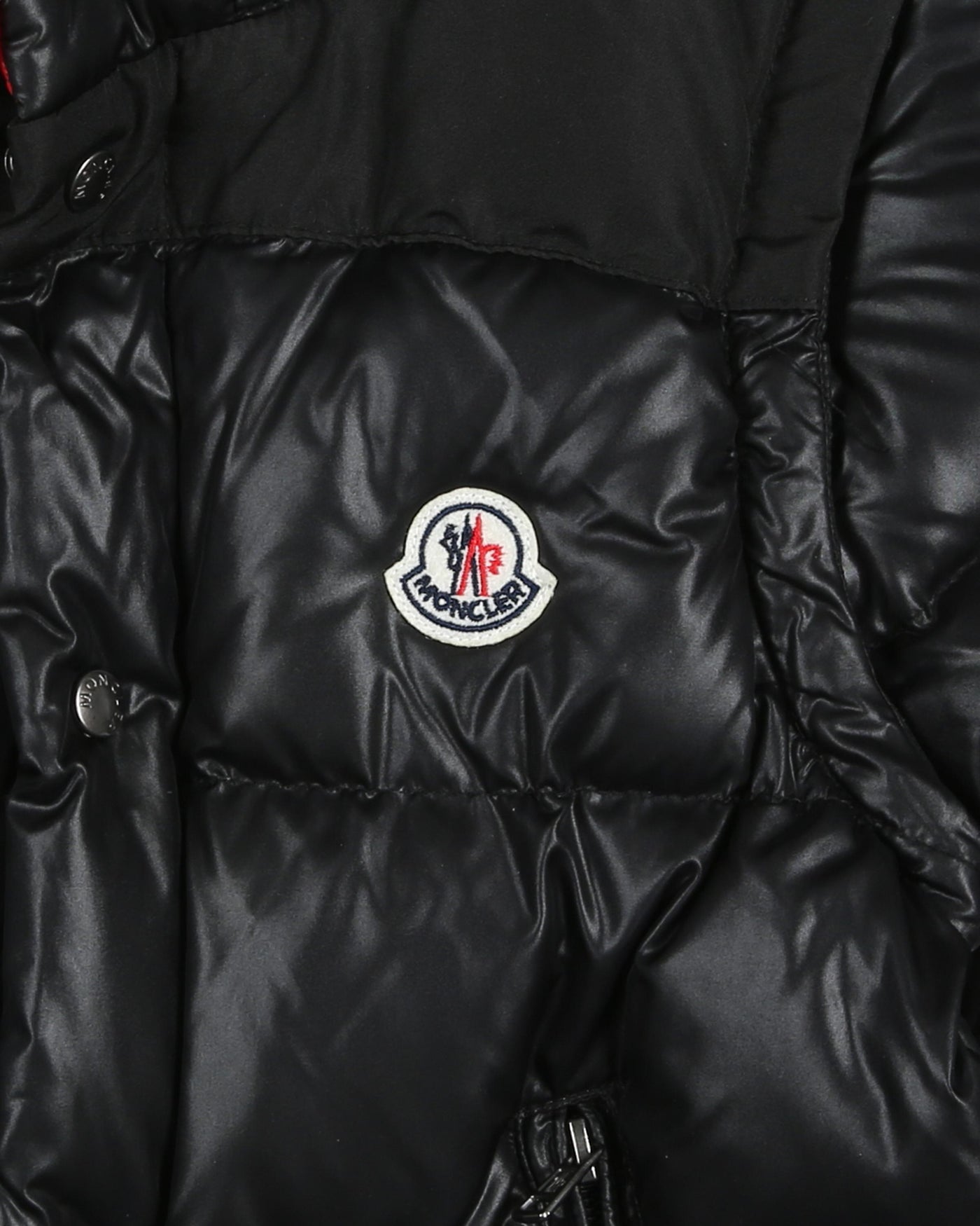 Moncler black chest logo puffa jacket children - 8 Years