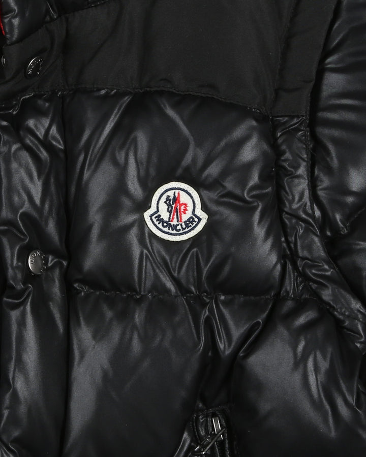 Moncler black chest logo puffa jacket children - 8 Years