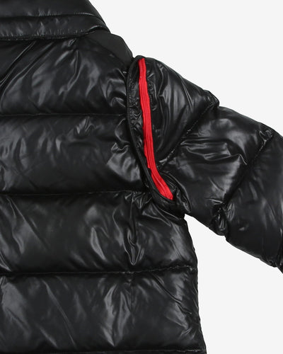 Moncler black chest logo puffa jacket children - 8 Years