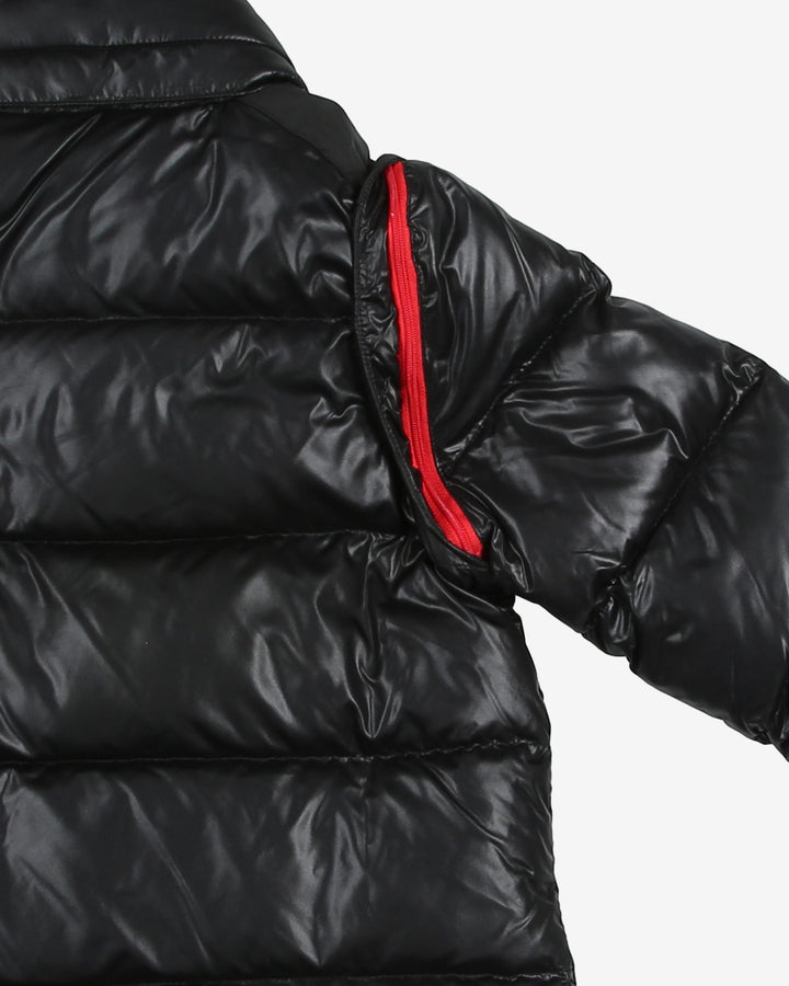 Moncler black chest logo puffa jacket children - 8 Years