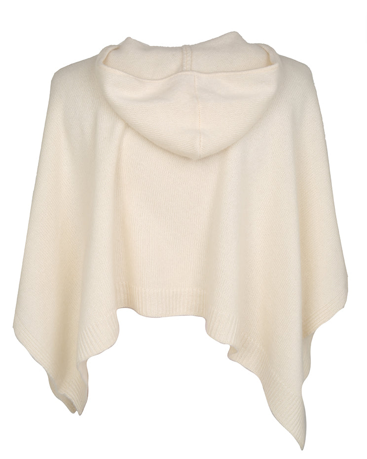 Ralph Lauren Cream Cashmere Knit Hooded Poncho - Age 4
