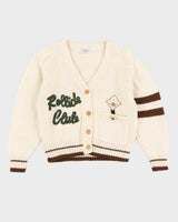 Cream Knitted College Style Cardigan