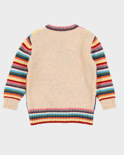 Rainbow Checked Knitted Jumper