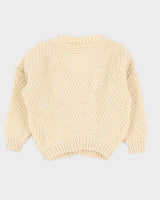 Vintage 1980s Cream Knitted Wool Cardigan