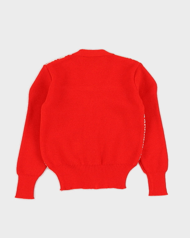 Deadstock Benetton Red Knitted Cardigan