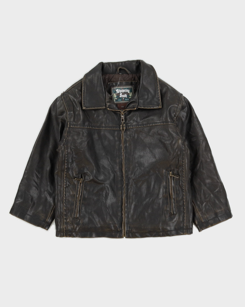 Brown Faux Leather Jacket
