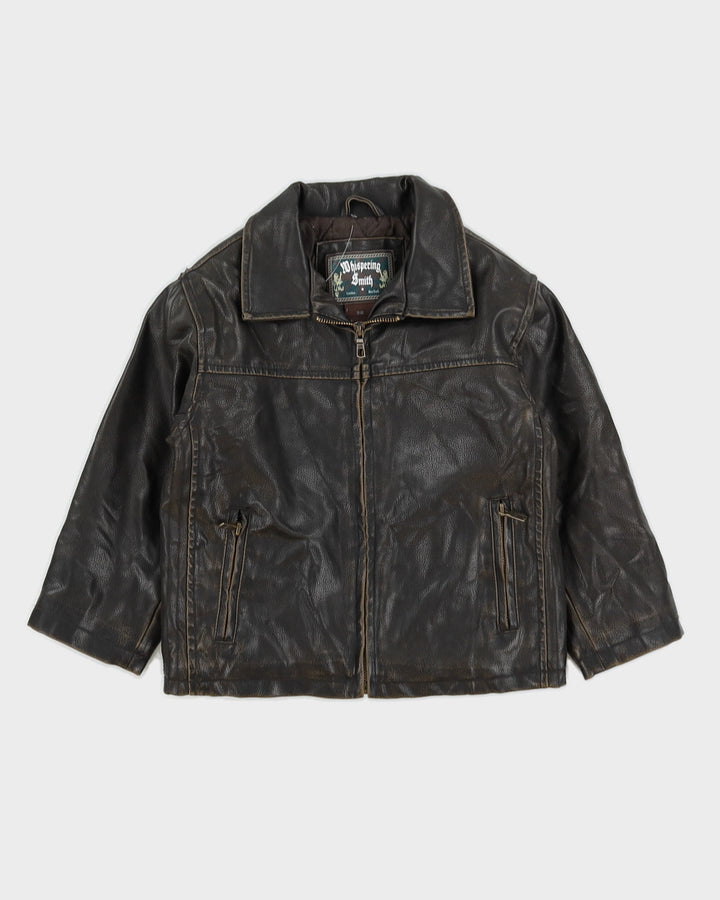 Brown Faux Leather Jacket