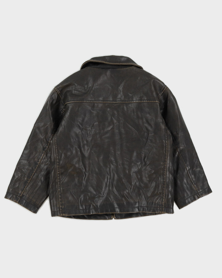 Brown Faux Leather Jacket