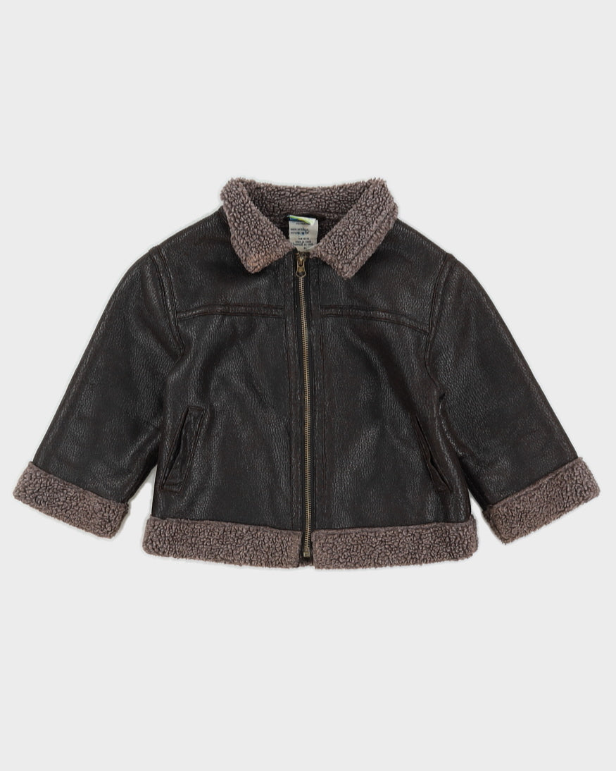 Brown Faux Leather Jacket