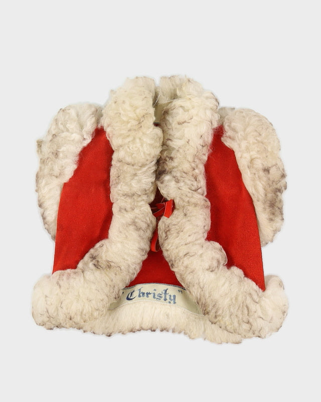Vintage 1970s Red Suede Sheepskin Gillet