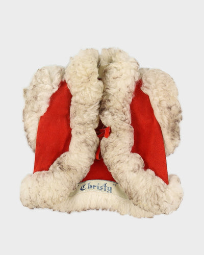Vintage 1970s Red Suede Sheepskin Gillet
