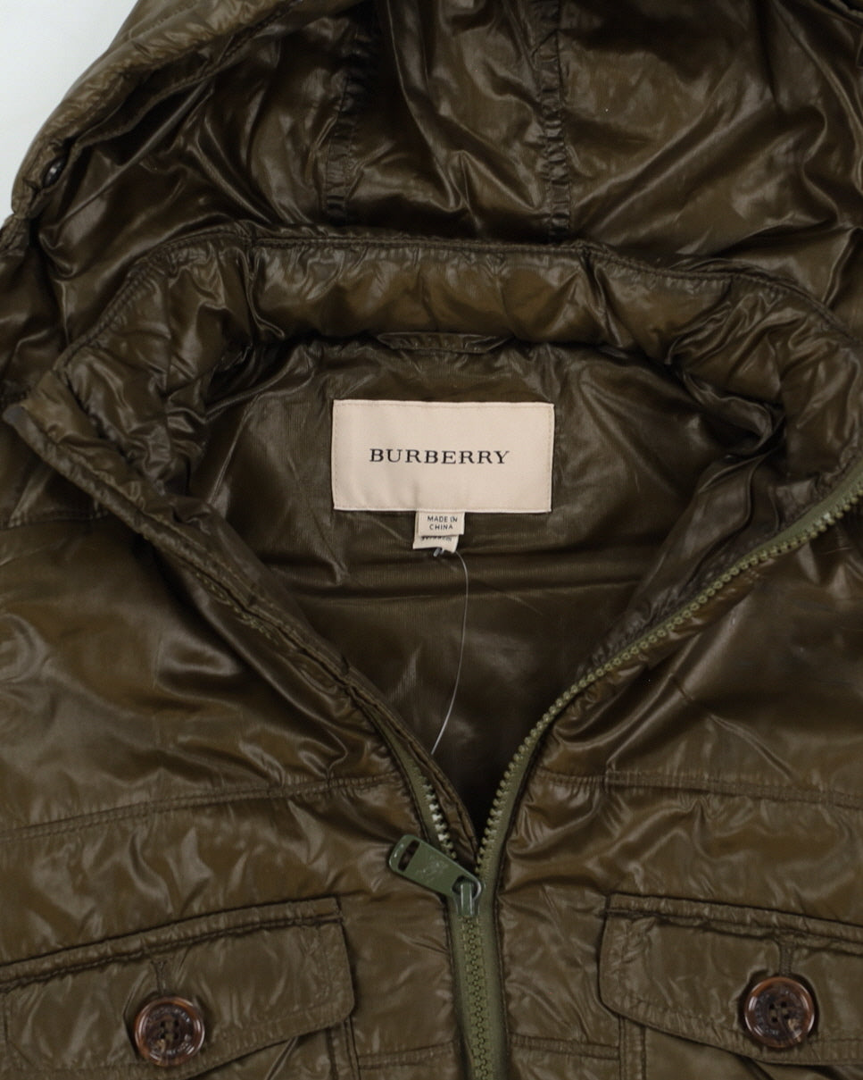 Burberry Green Hooded Puffer Jacket