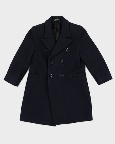 Navy Blue Wool Kid's Double Breasted Suit Coat
