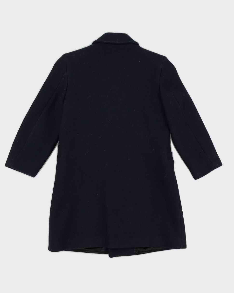 Navy Blue Wool Kid's Double Breasted Suit Coat