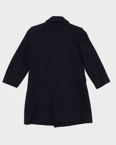 Navy Blue Wool Kid's Double Breasted Suit Coat