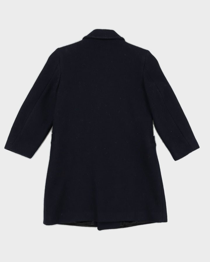Navy Blue Wool Kid's Double Breasted Suit Coat