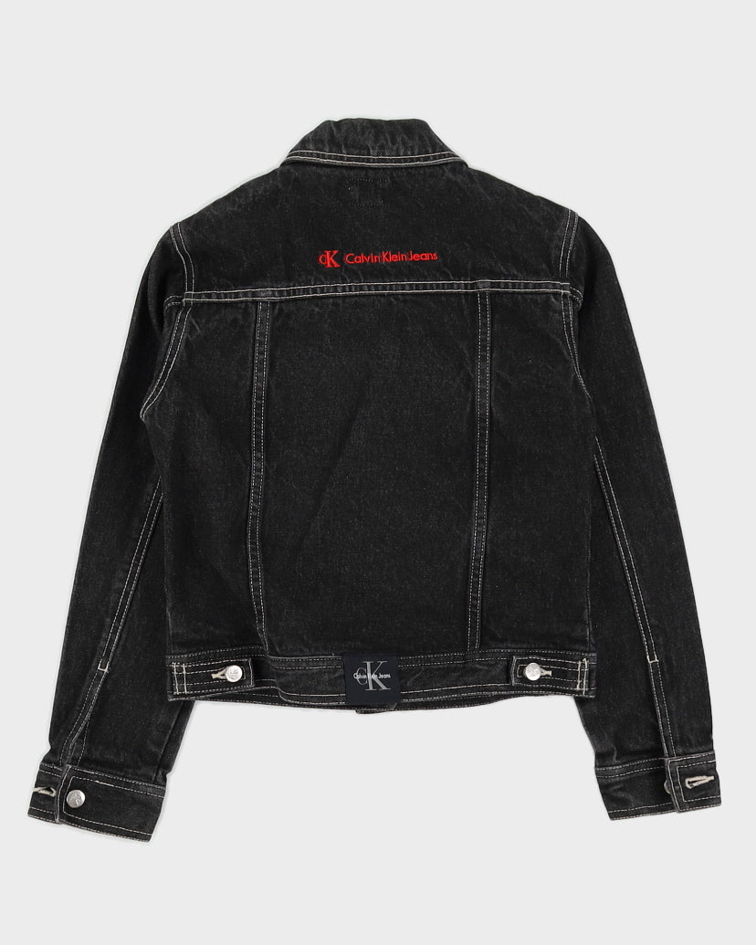 Vintage 1990s Calvin Klein Kid's Black Jean Jacket
