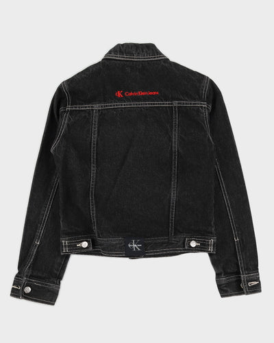 Vintage 1990s Calvin Klein Kid's Black Jean Jacket