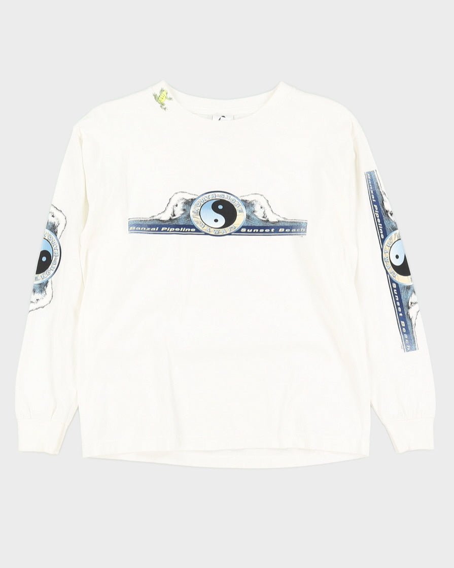 00s White Kid's Surfer Long Sleeve T-Shirt