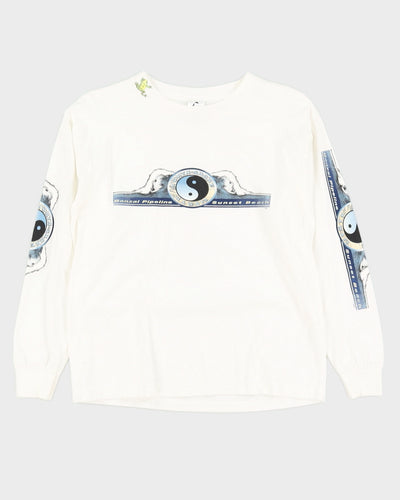00s White Kid's Surfer Long Sleeve T-Shirt