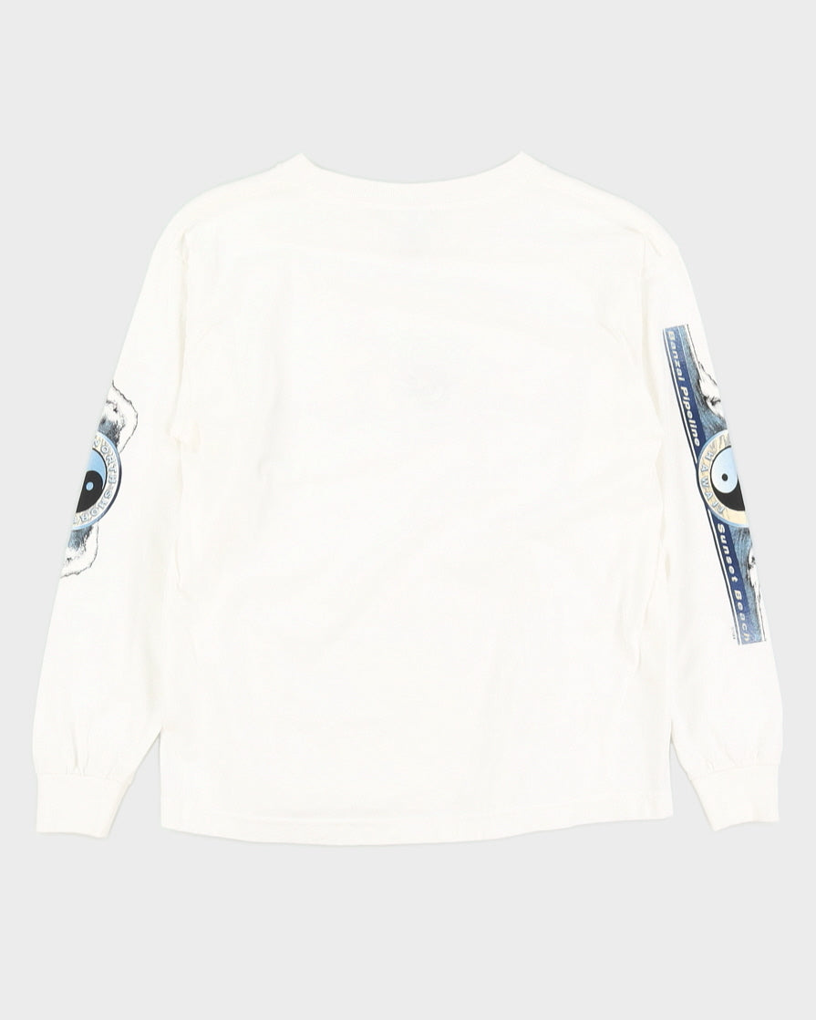 00s White Kid's Surfer Long Sleeve T-Shirt