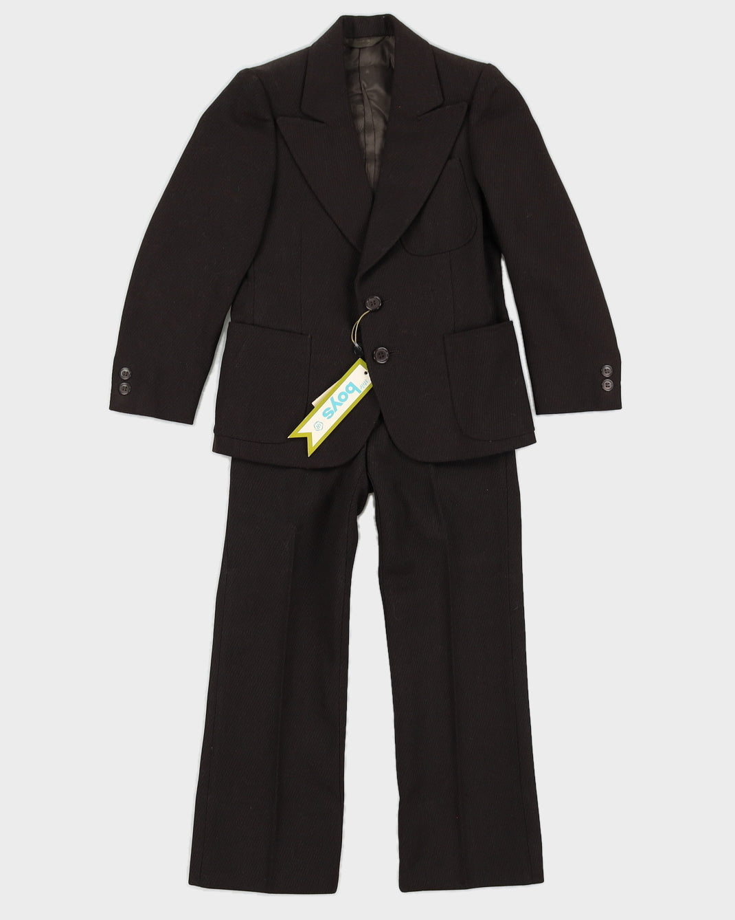 Deadstock with Tags Vintage 1970s Kid's Brown 2 Piece Suit Jacket and Trousers