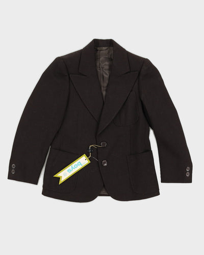 Deadstock with Tags Vintage 1970s Kid's Brown 2 Piece Suit Jacket and Trousers