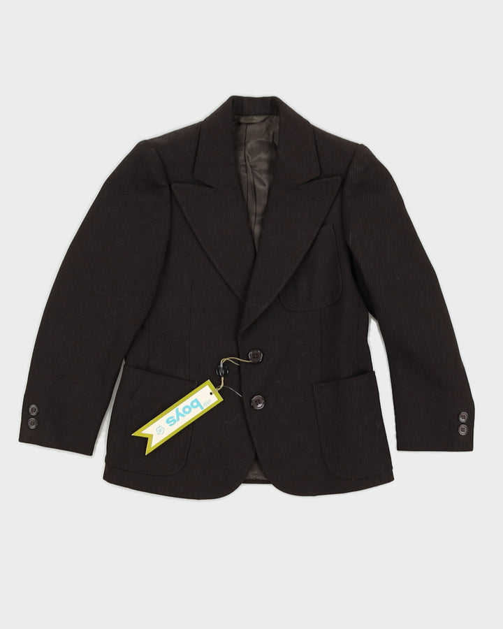 Deadstock with Tags Vintage 1970s Kid's Brown 2 Piece Suit Jacket and Trousers