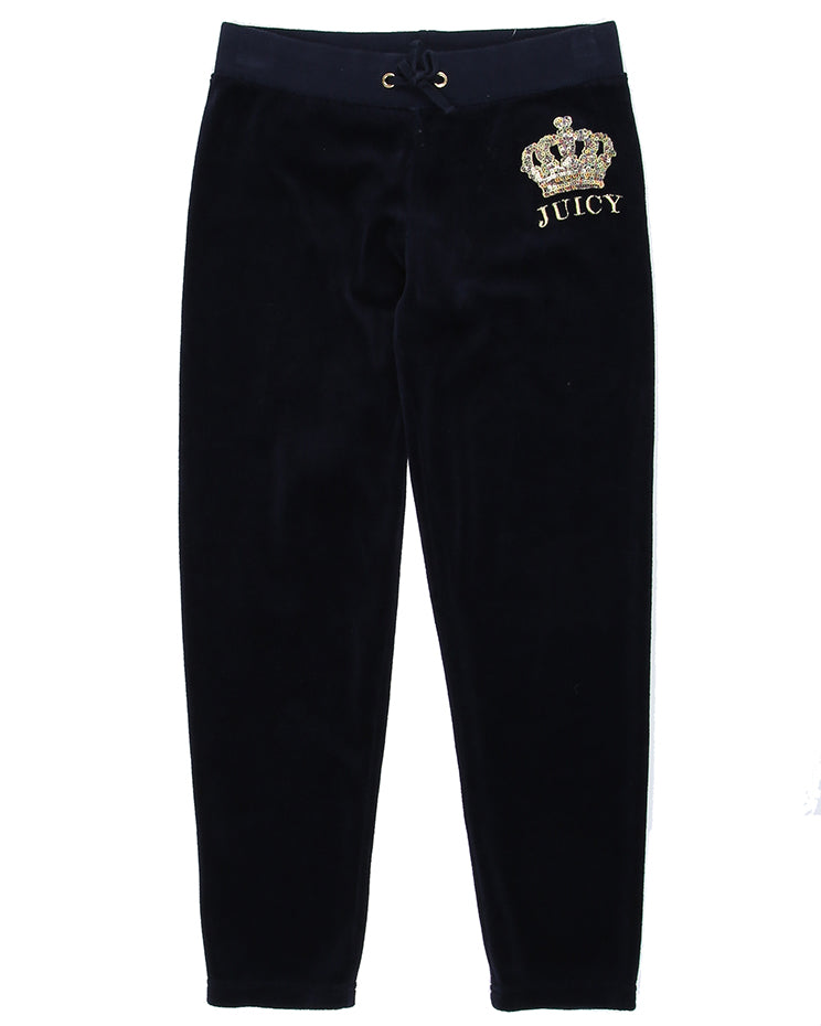 Y2K Juicy Couture Navy Velour Pants - Age 8