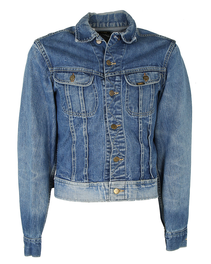 70s Lee Riders Sanforized Jean Jacket with Embroidered Dragon - M