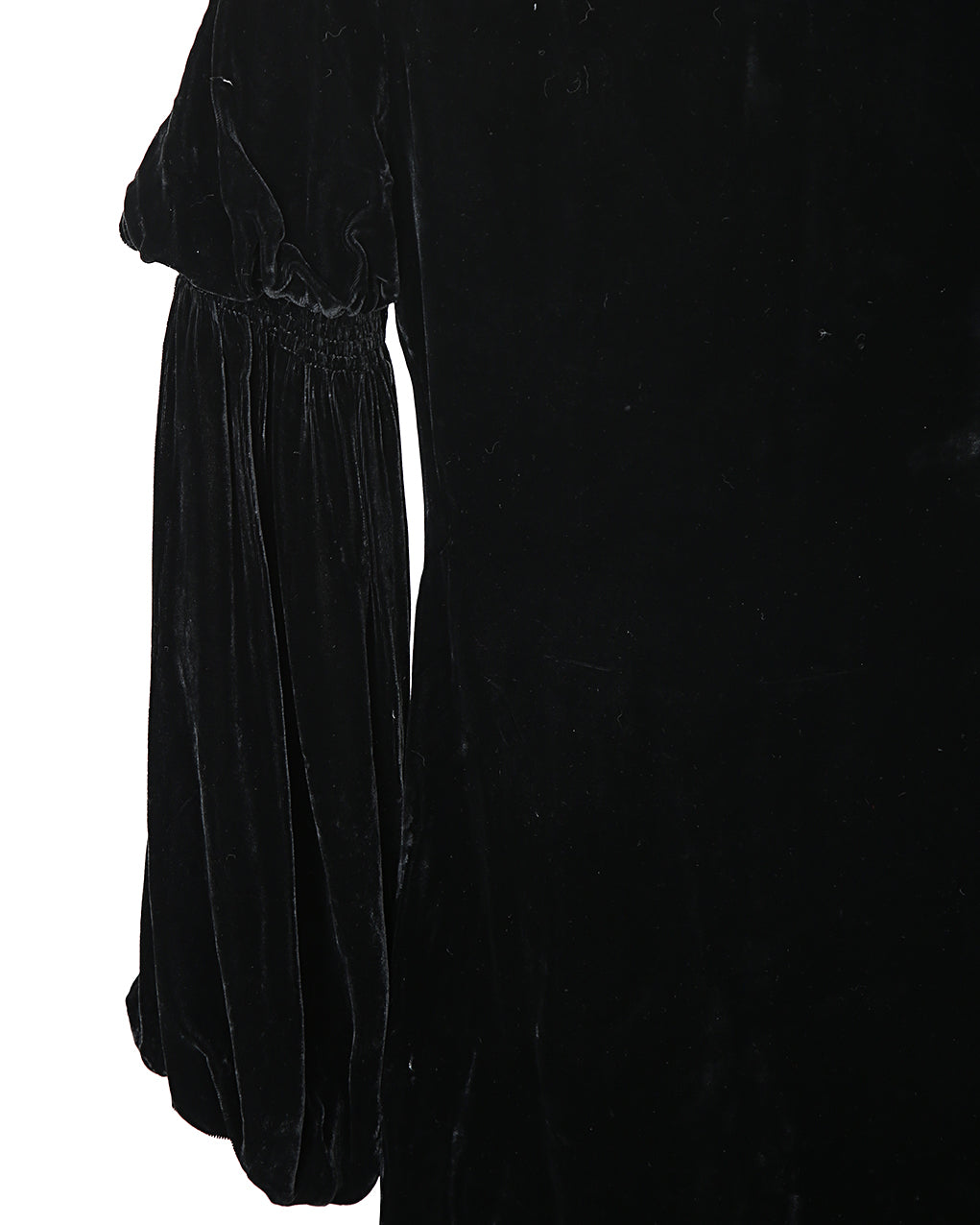 30s Black Velvet Evening Opera Coat - S