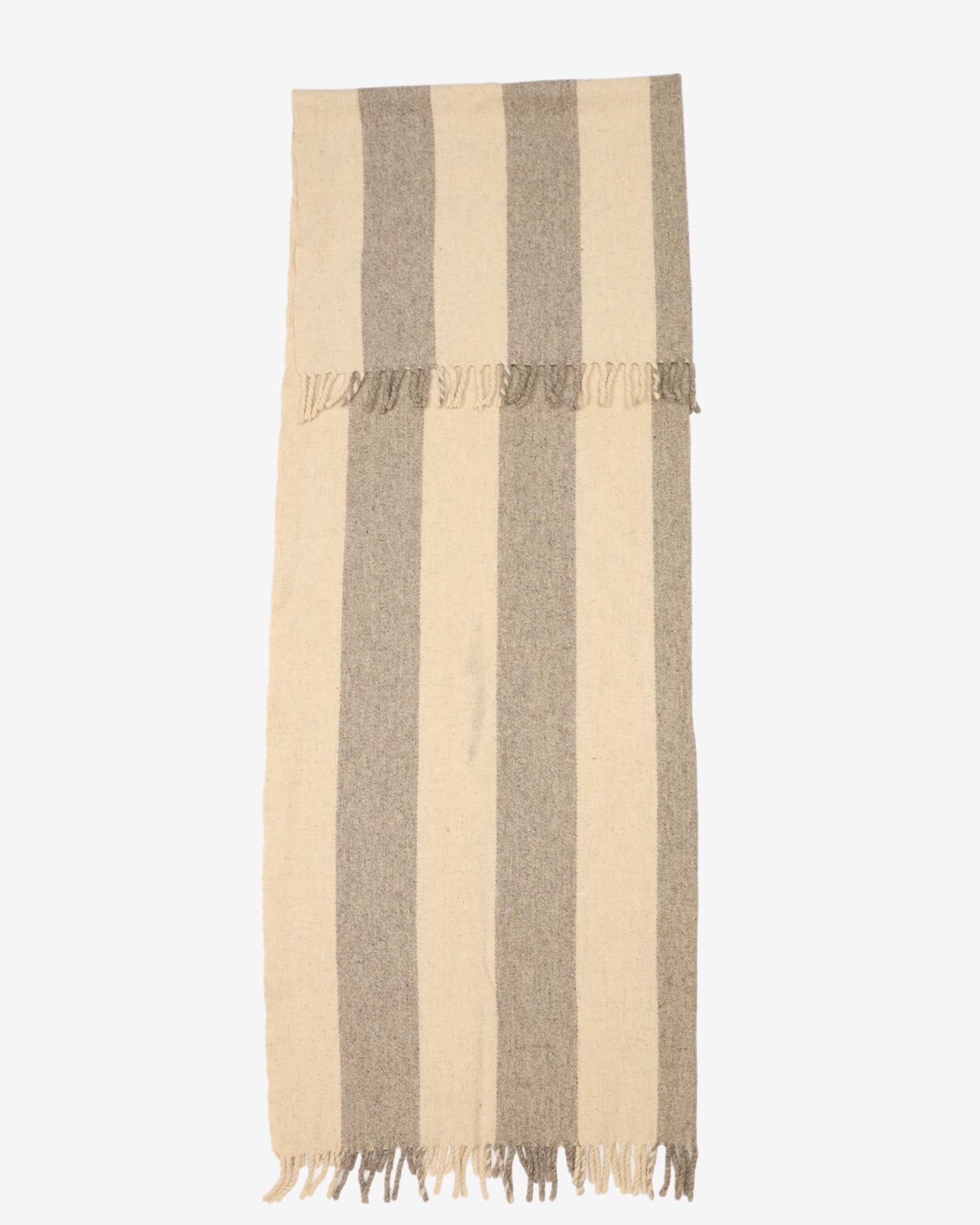 1960s Beige And Brown Striped Throw