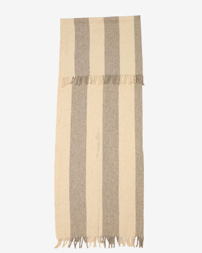 1960s Beige And Brown Striped Throw