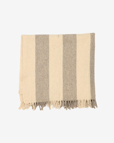 1960s Beige And Brown Striped Throw