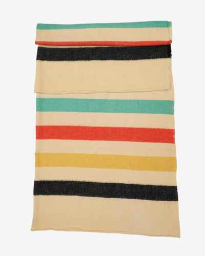 1940s Candy Striped Wool Blanket