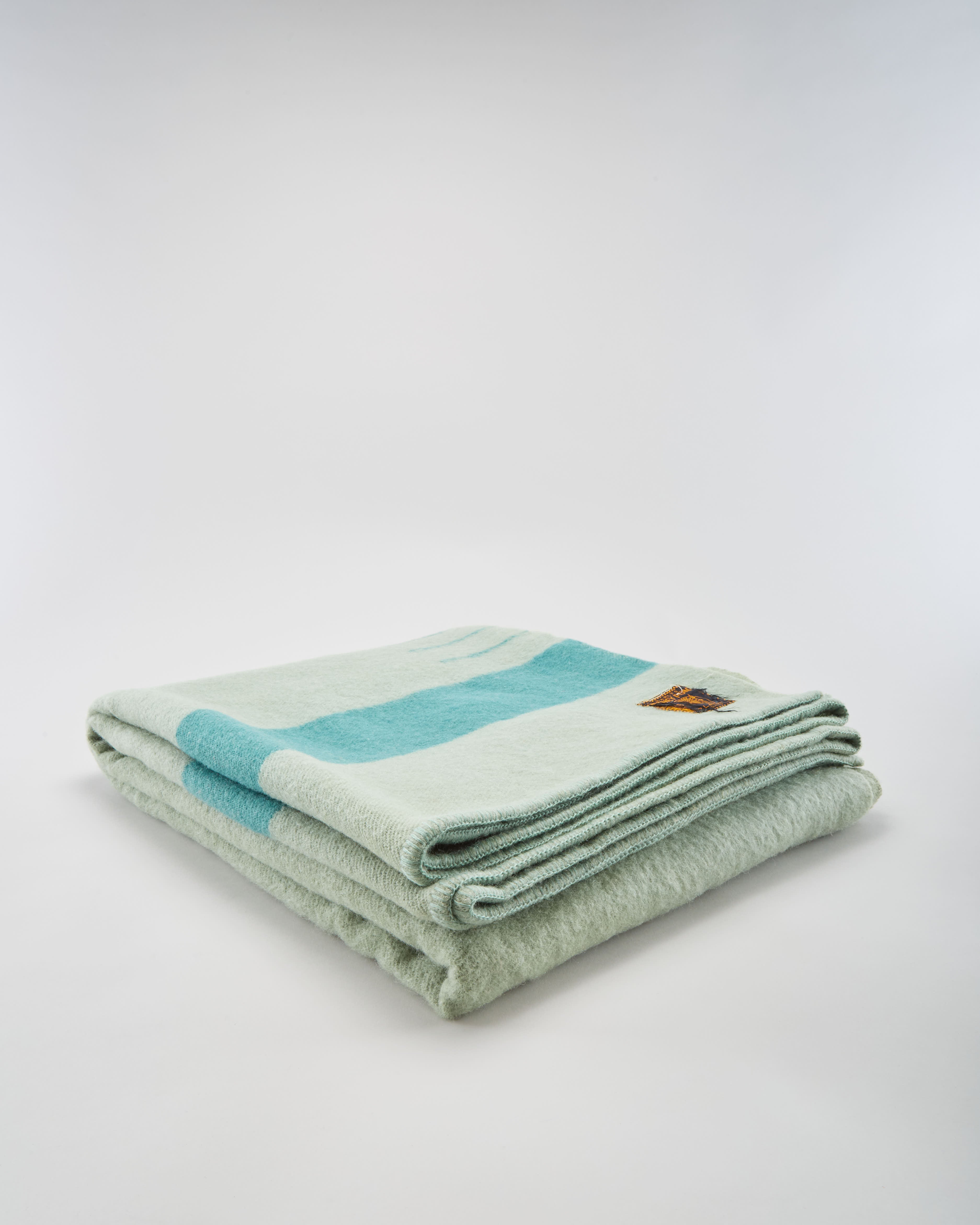 Vintage 1940s Green Early's Whitney 4 Point Wool Blanket