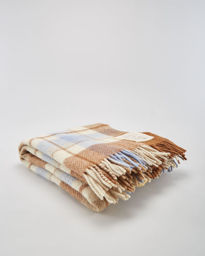 Eaton Brown Plaid Wool Throw