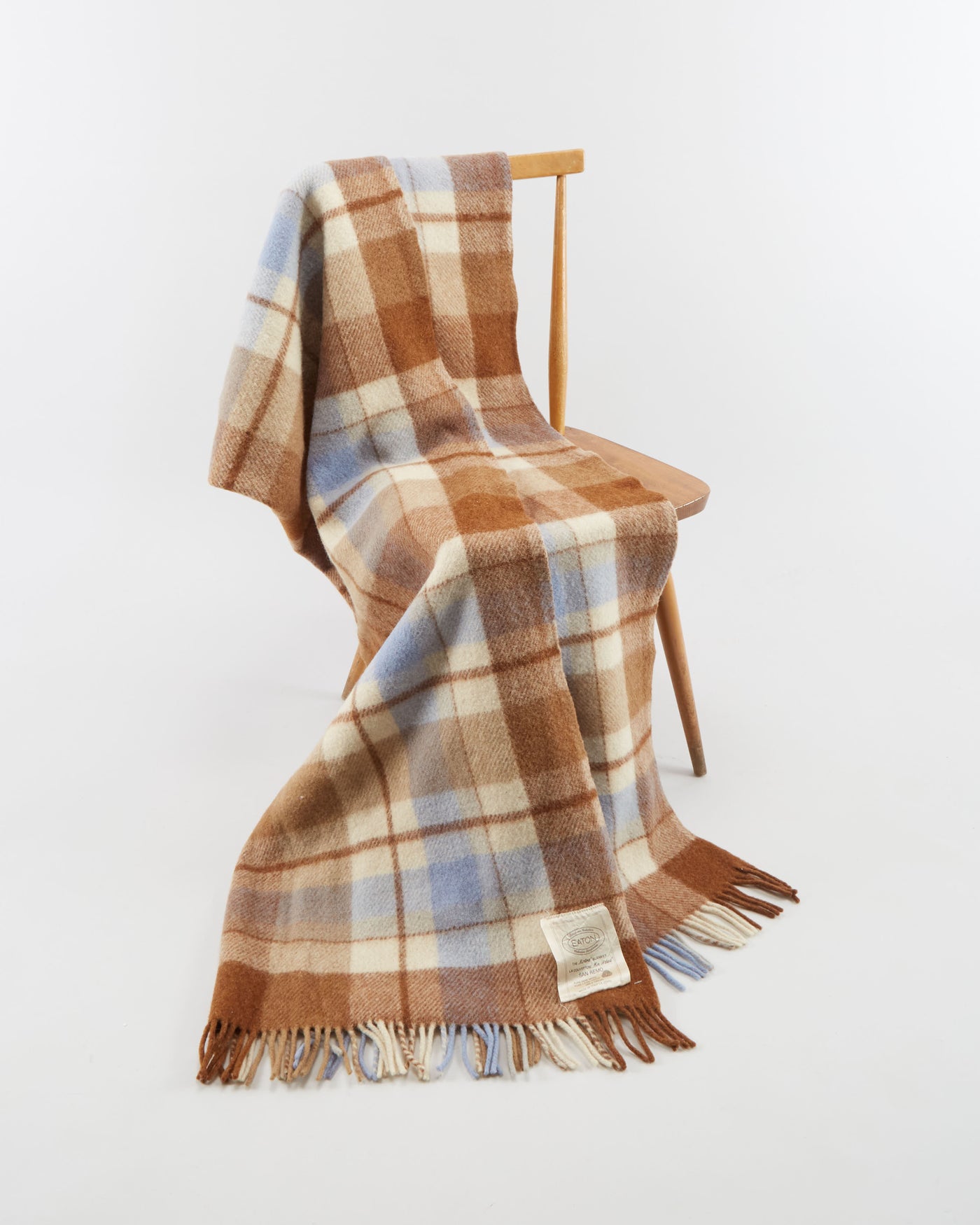 Eaton Brown Plaid Wool Throw