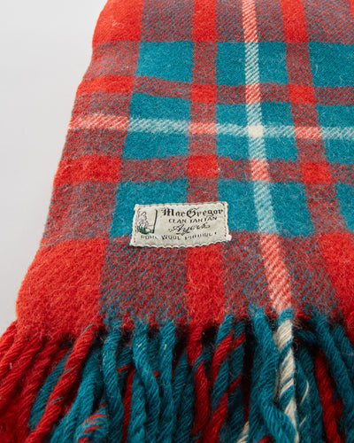 Vintage 1950s Ayers Mac Gregor Tartan Plaid Wool Throw