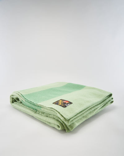 Vintage Green Trapper Point 4 Point Wool Throw