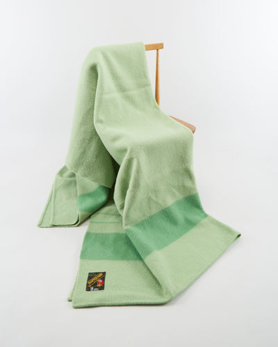 Vintage Green Trapper Point 4 Point Wool Throw