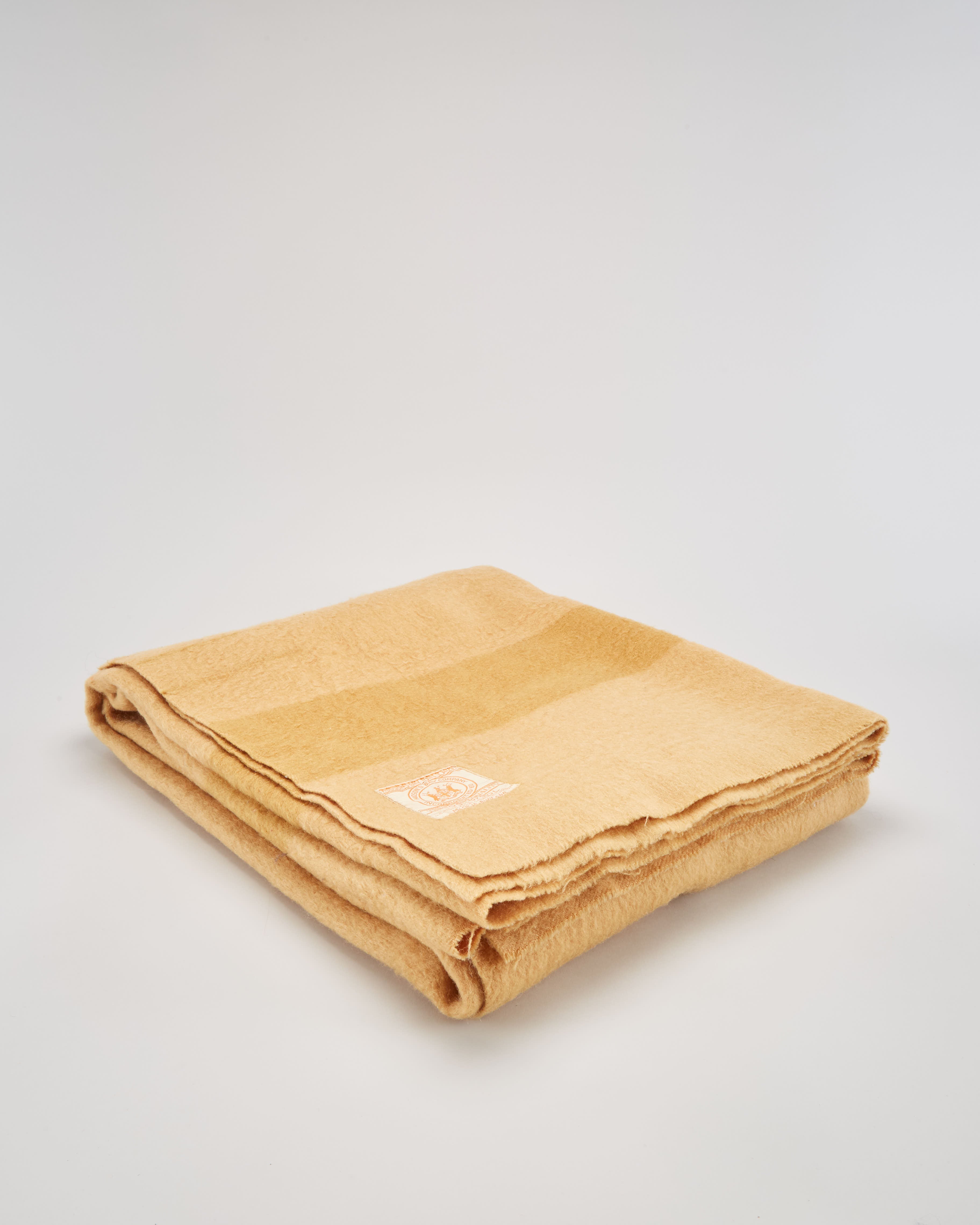 Vintage 1950s Hudson's Bay Yellow 4 Point Wool Blanket
