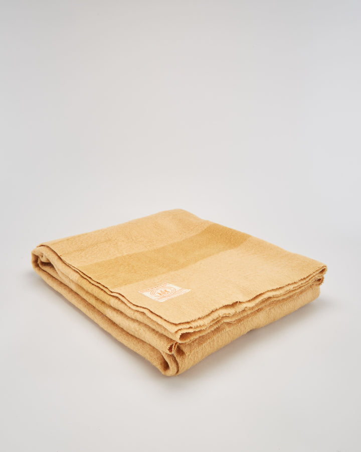Vintage 1950s Hudson's Bay Yellow 4 Point Wool Blanket