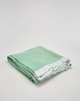 Vintage 1970s Green Satin Edged Wool Blanket