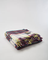Vintage 1980s Purple Plaid Wool Throw