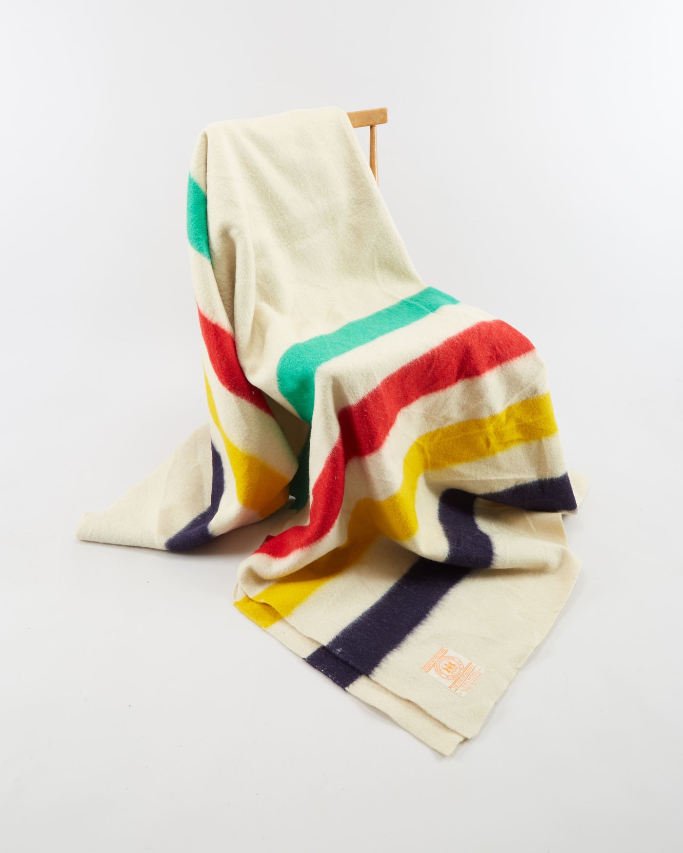 Vintage 1980s Hudson's Bay Cream 4 Point Wool Blanket