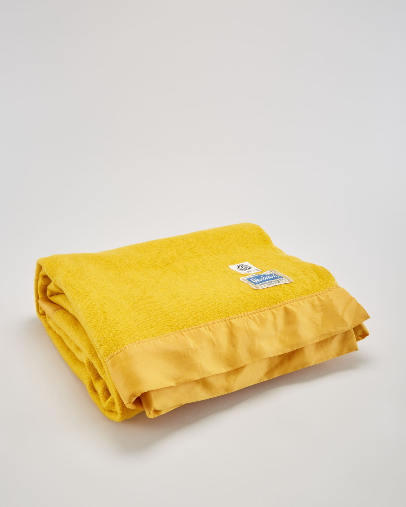 Vintage 1960s Mustard Yellow Wool Blanket